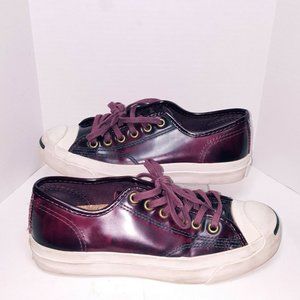 Converse Jack Purcell Oxheart Leather Sneakers Red 144348C Mens 4 Womens 5.5